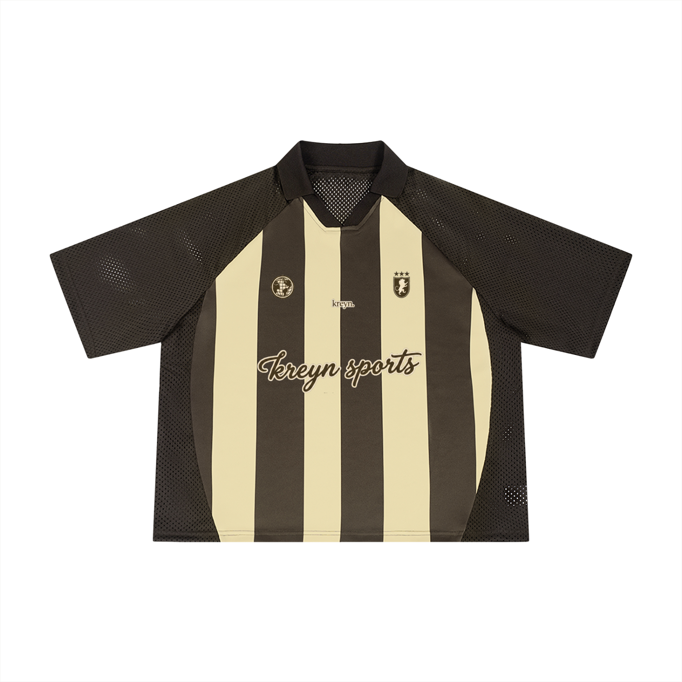 Unisex Striped Mesh Boxy Soccer Jersey