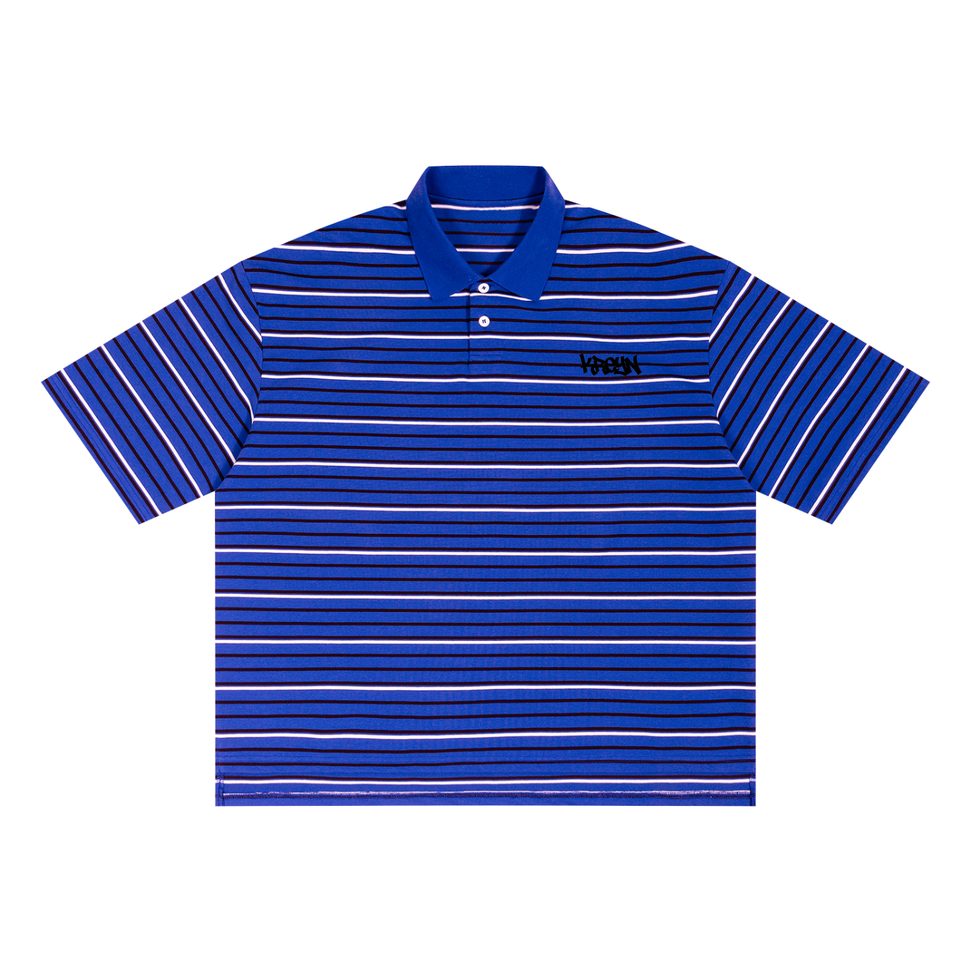 Unisex Striped Boxy Collared Polo Shirt