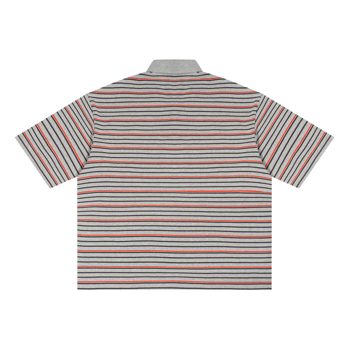 Unisex Striped Boxy Collared Polo Shirt