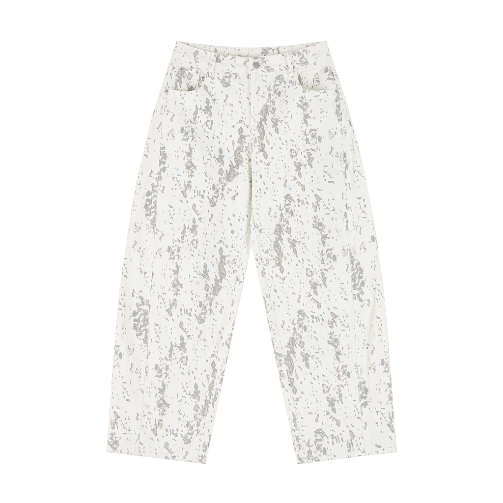Splatter Barrel Leg Jeans