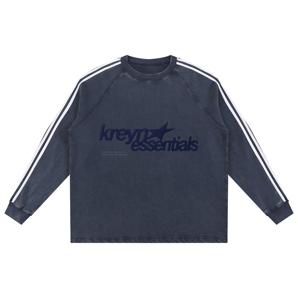 Snow Washed Contrast Tape Sweatshirt