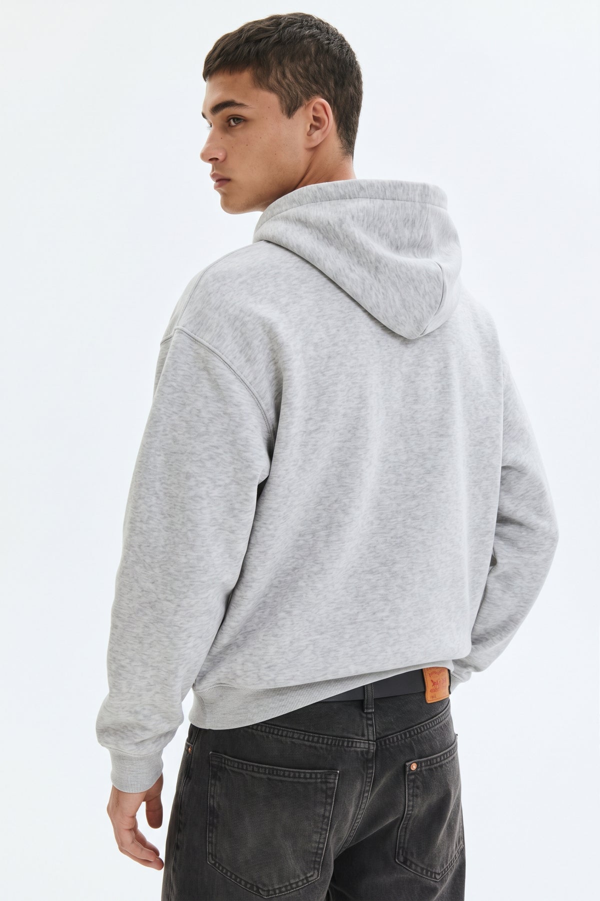 Boxy Button Placket Hoodie