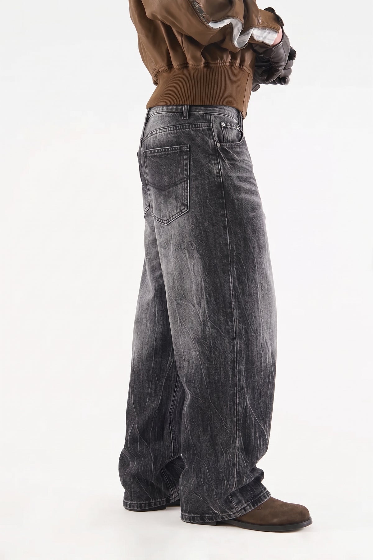 Men’s Vintage Wash Wide Leg Jeans