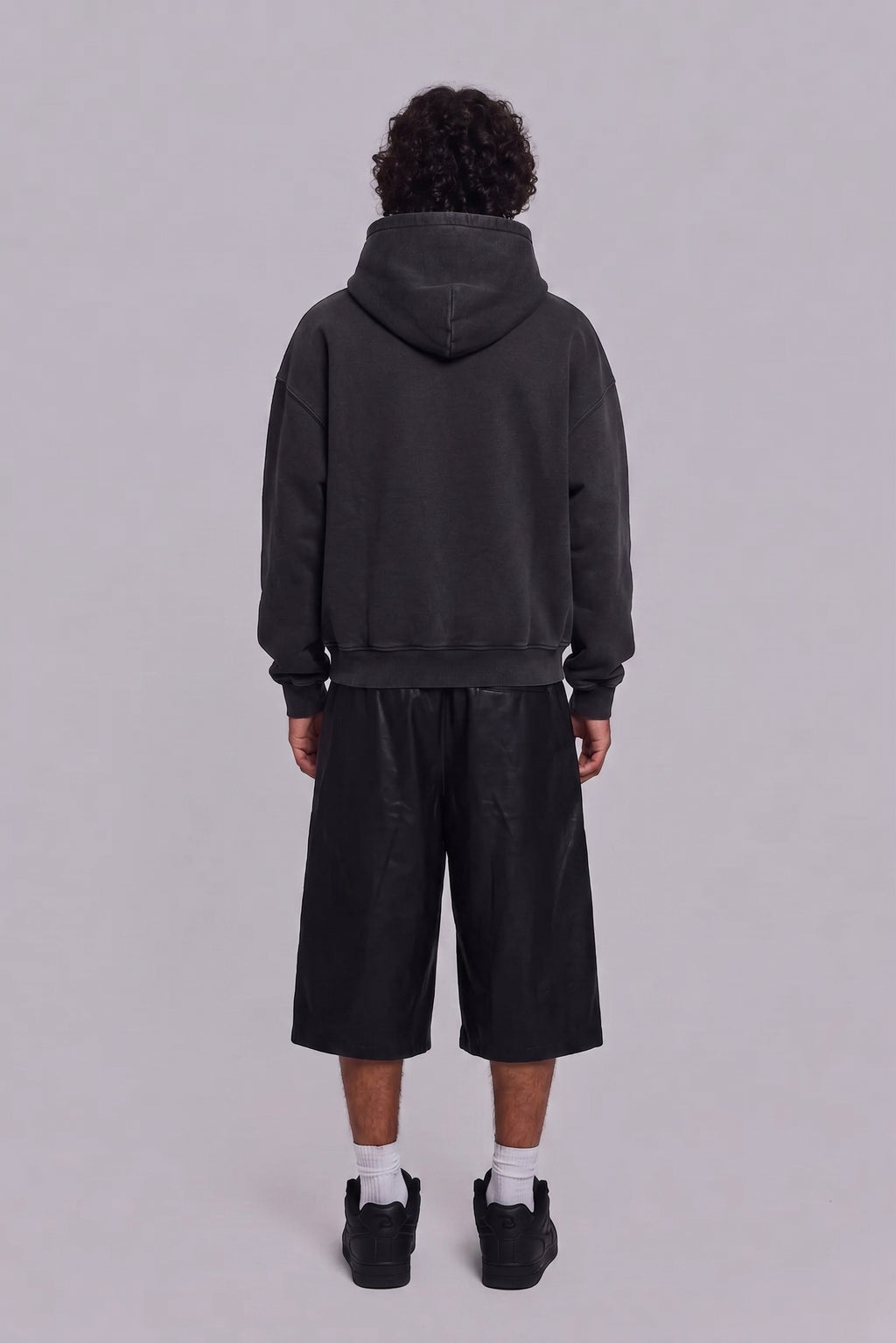 Embroidered Frayed Enzyme Washed Fleece Hoodie