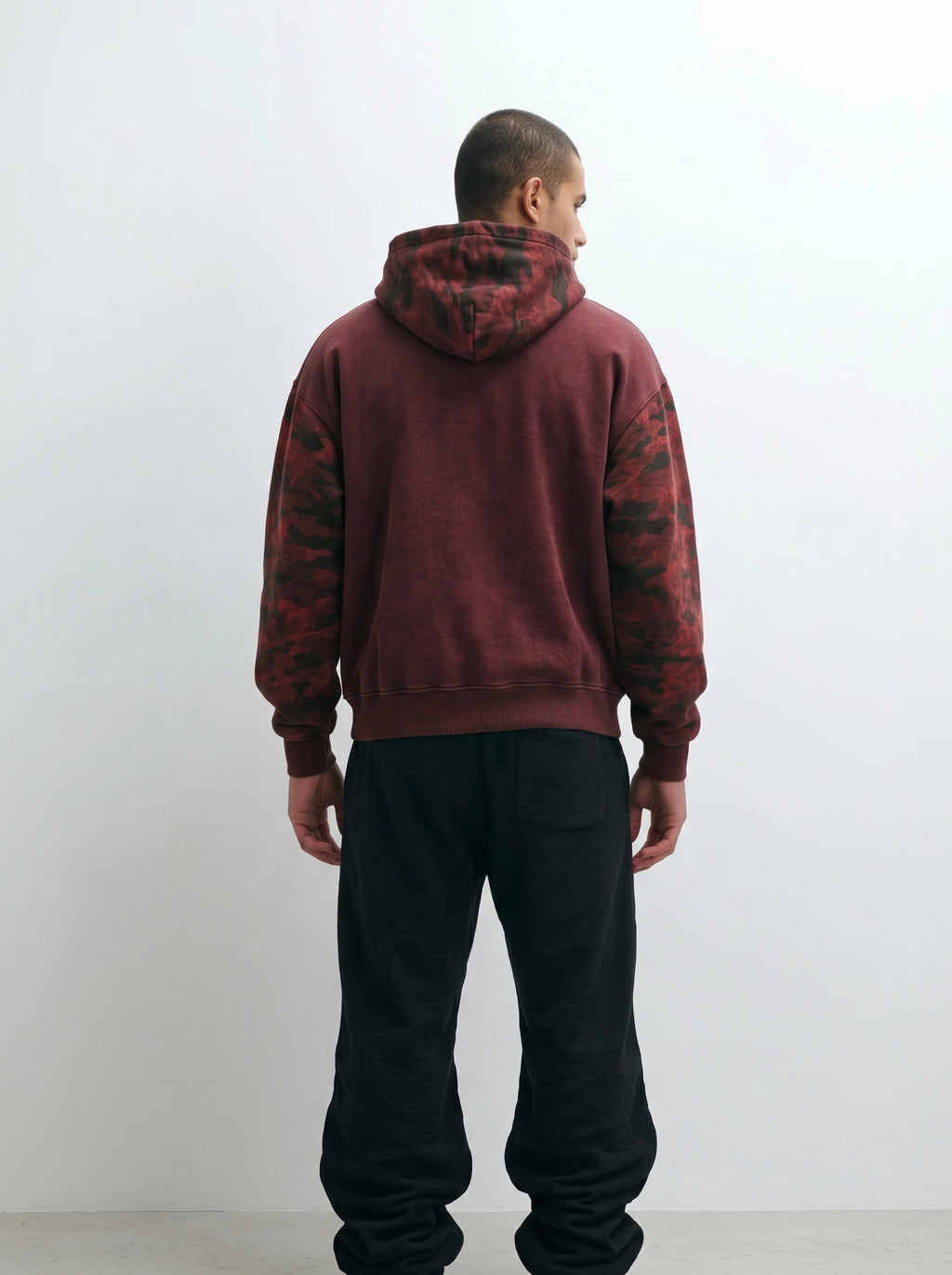 Unisex Colorblock Camo Full Zip Boxy Hoodie