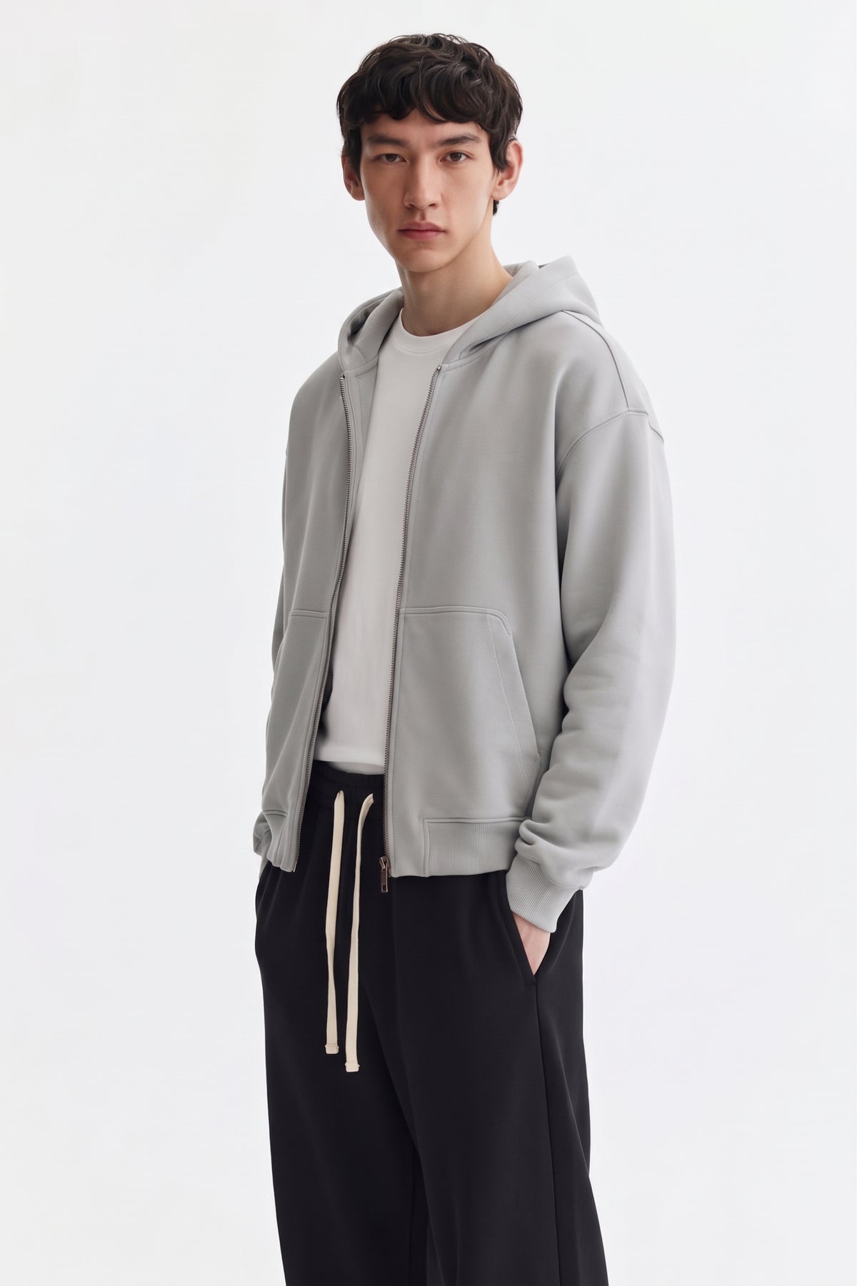 Unisex Vintage Wash Boxy Full Zip Hoodie