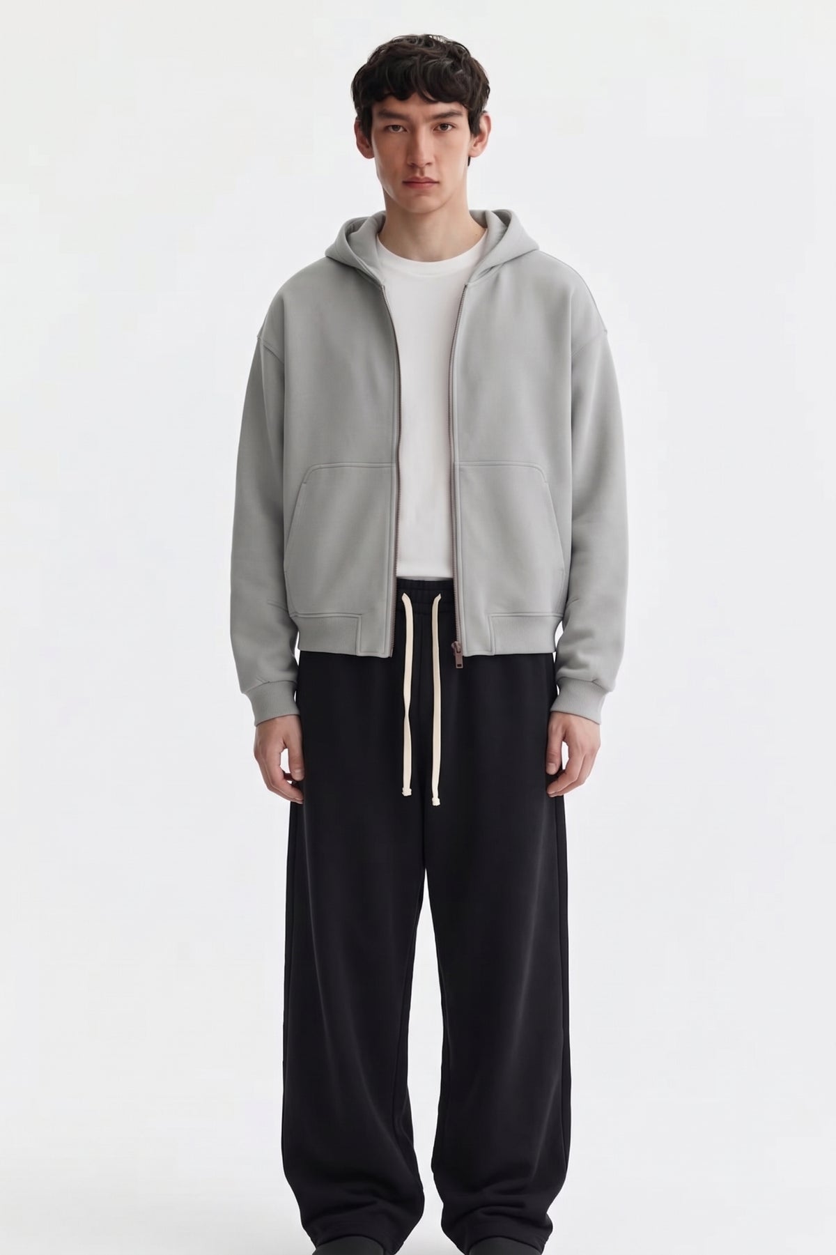 Unisex Vintage Wash Boxy Full Zip Hoodie