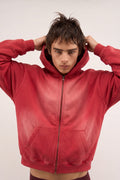 Sunfade Two-way Zipper Boxy Fleece Hoodie