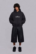 Embroidered Frayed Enzyme Washed Fleece Hoodie
