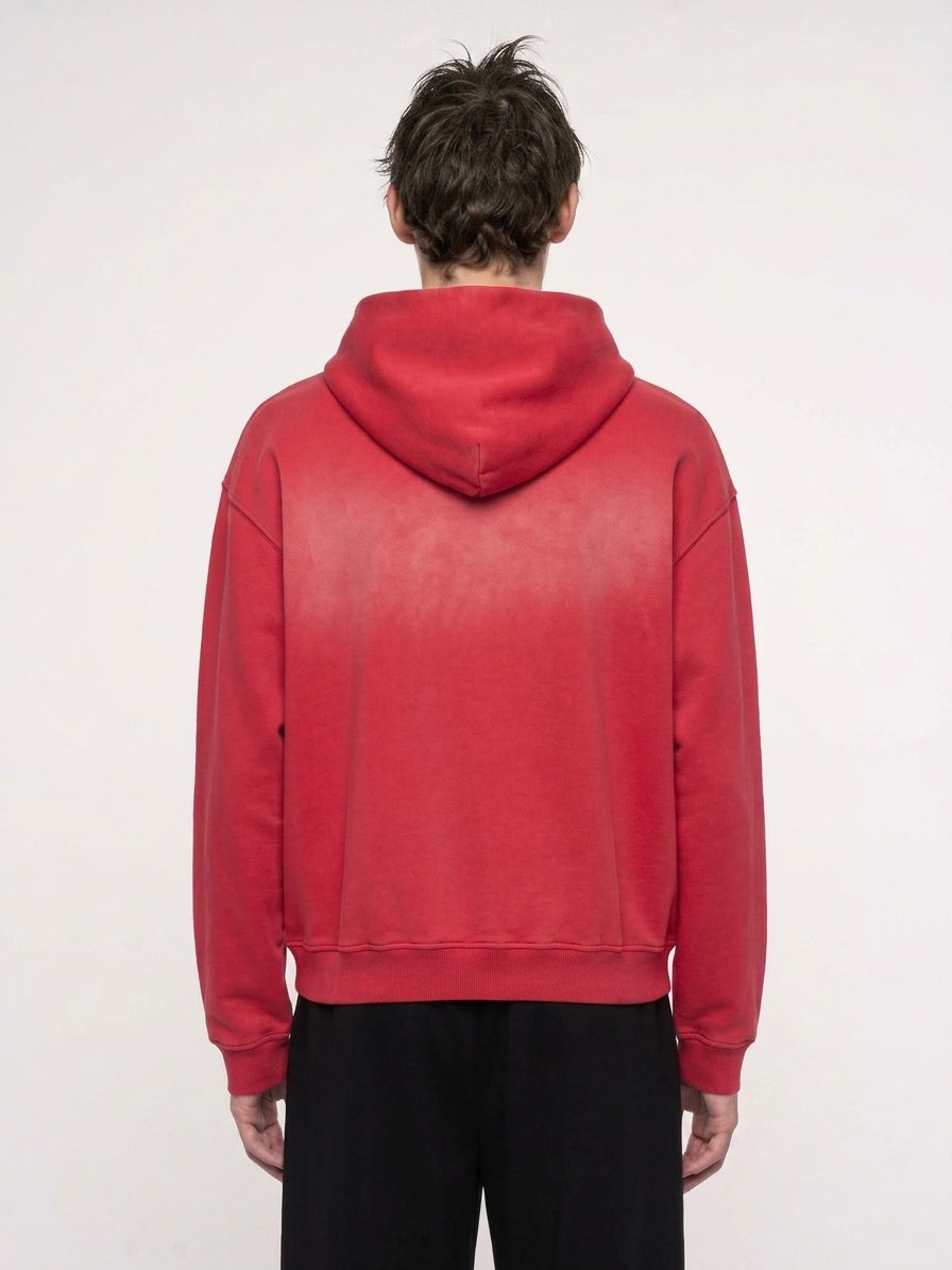 Sunfade Two-way Zipper Boxy Fleece Hoodie