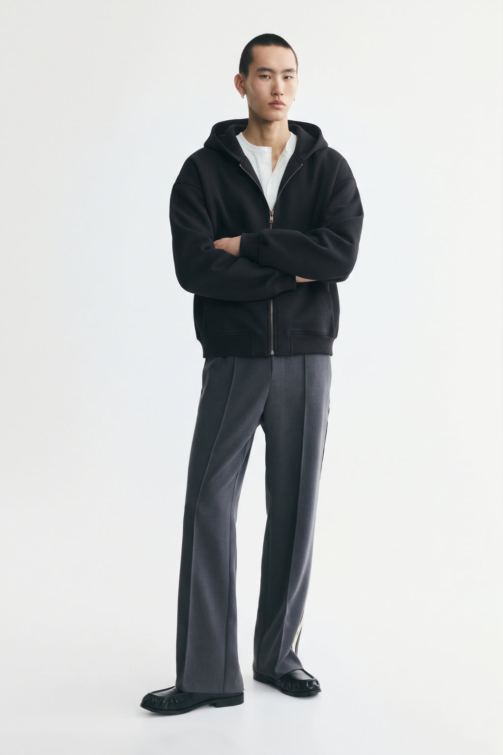 Unisex Vintage Wash Boxy Full Zip Hoodie
