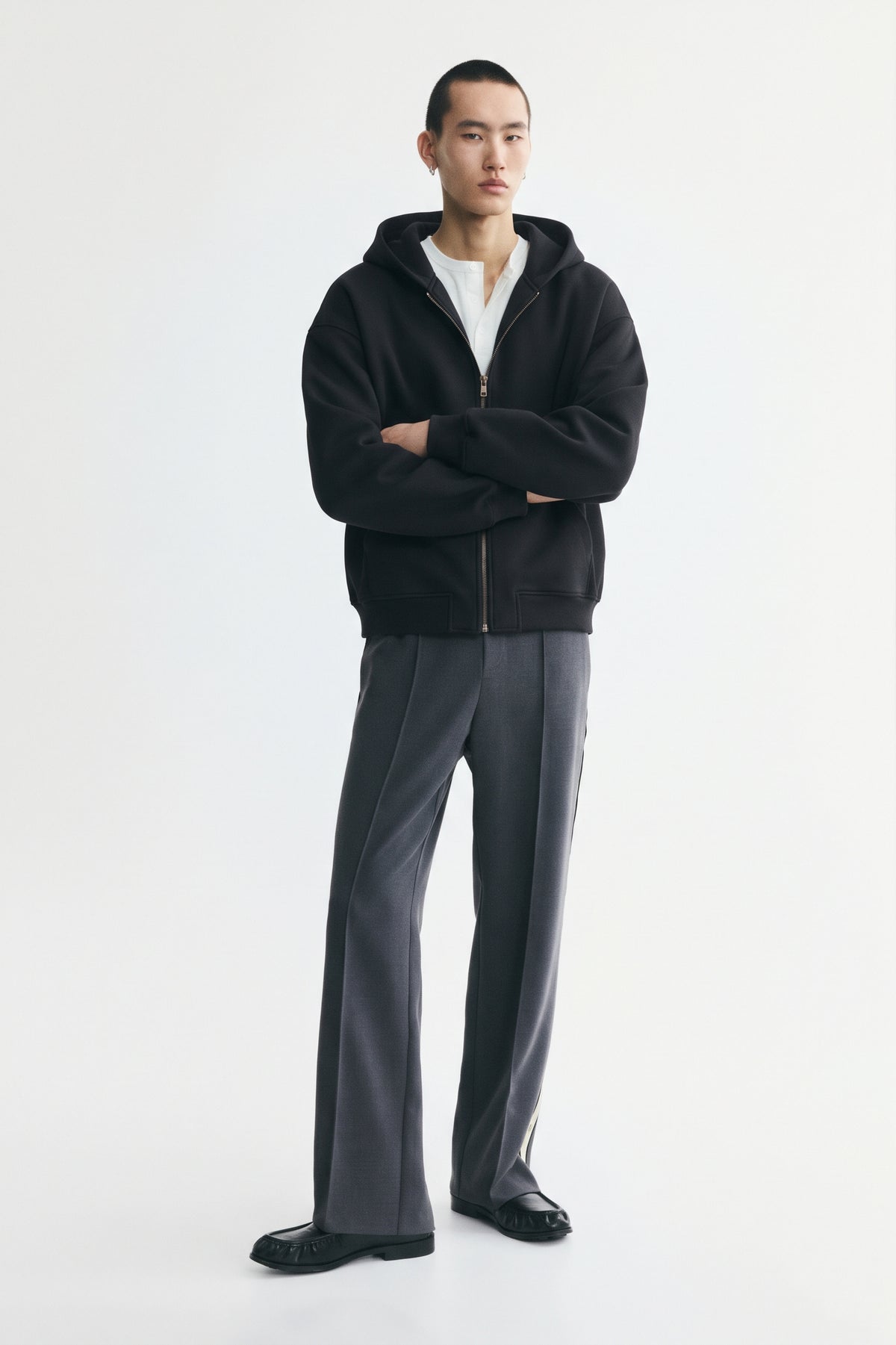 Unisex Vintage Wash Boxy Full Zip Hoodie