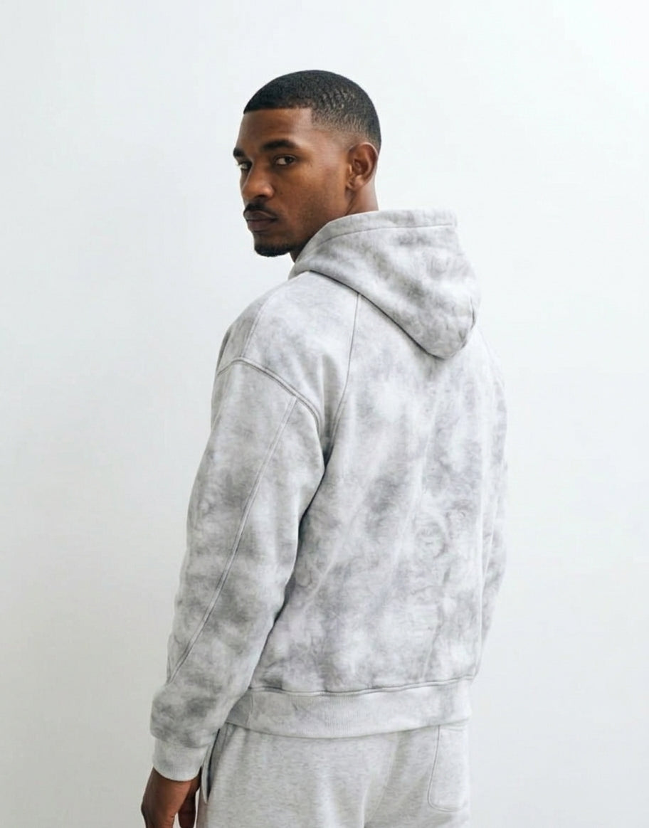 Dirty Washed Zip-Up Fleece Hoodie