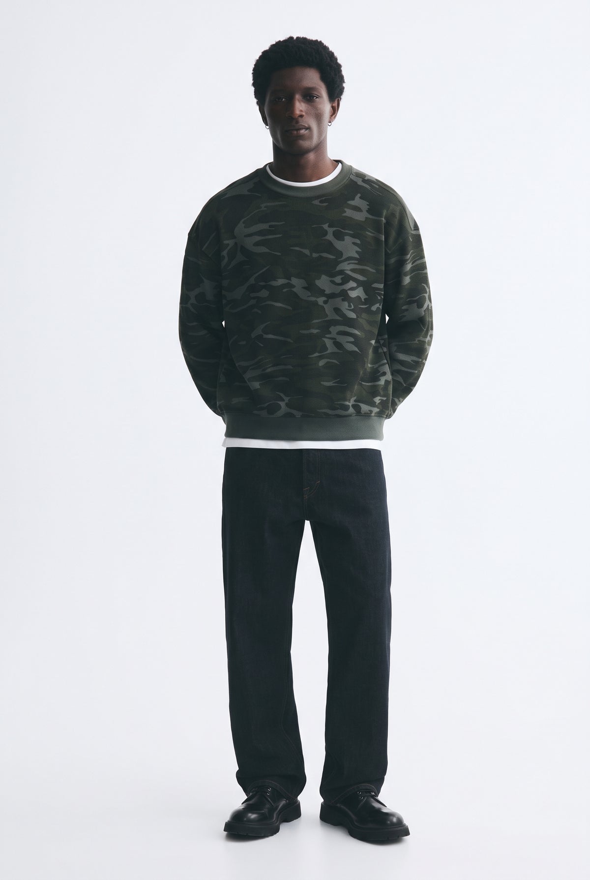 Unisex Waffle Boxy Long Sleeve Sweatshirt