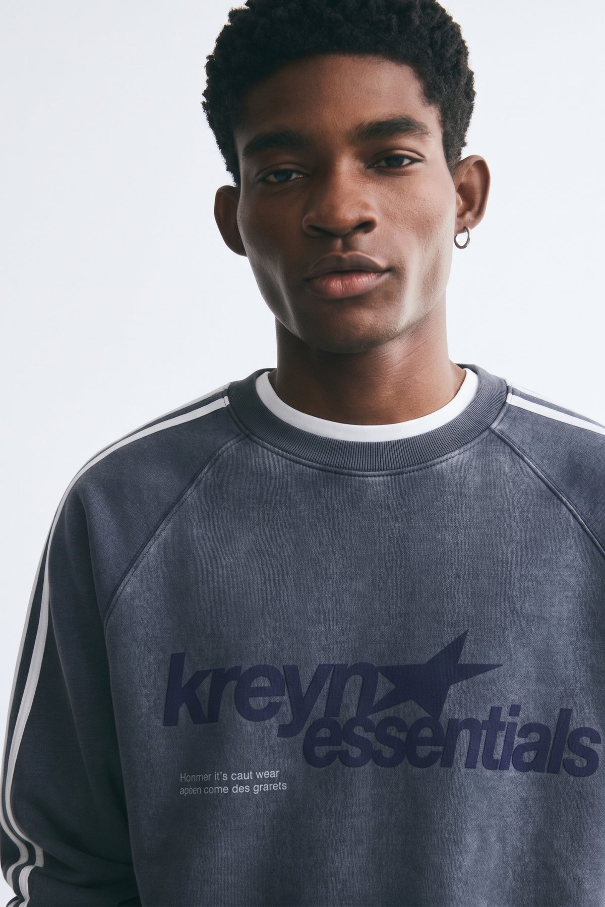 Snow Washed Contrast Tape Sweatshirt