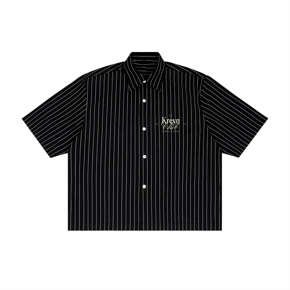 Unisex Striped Boxy Button-Up Shirt