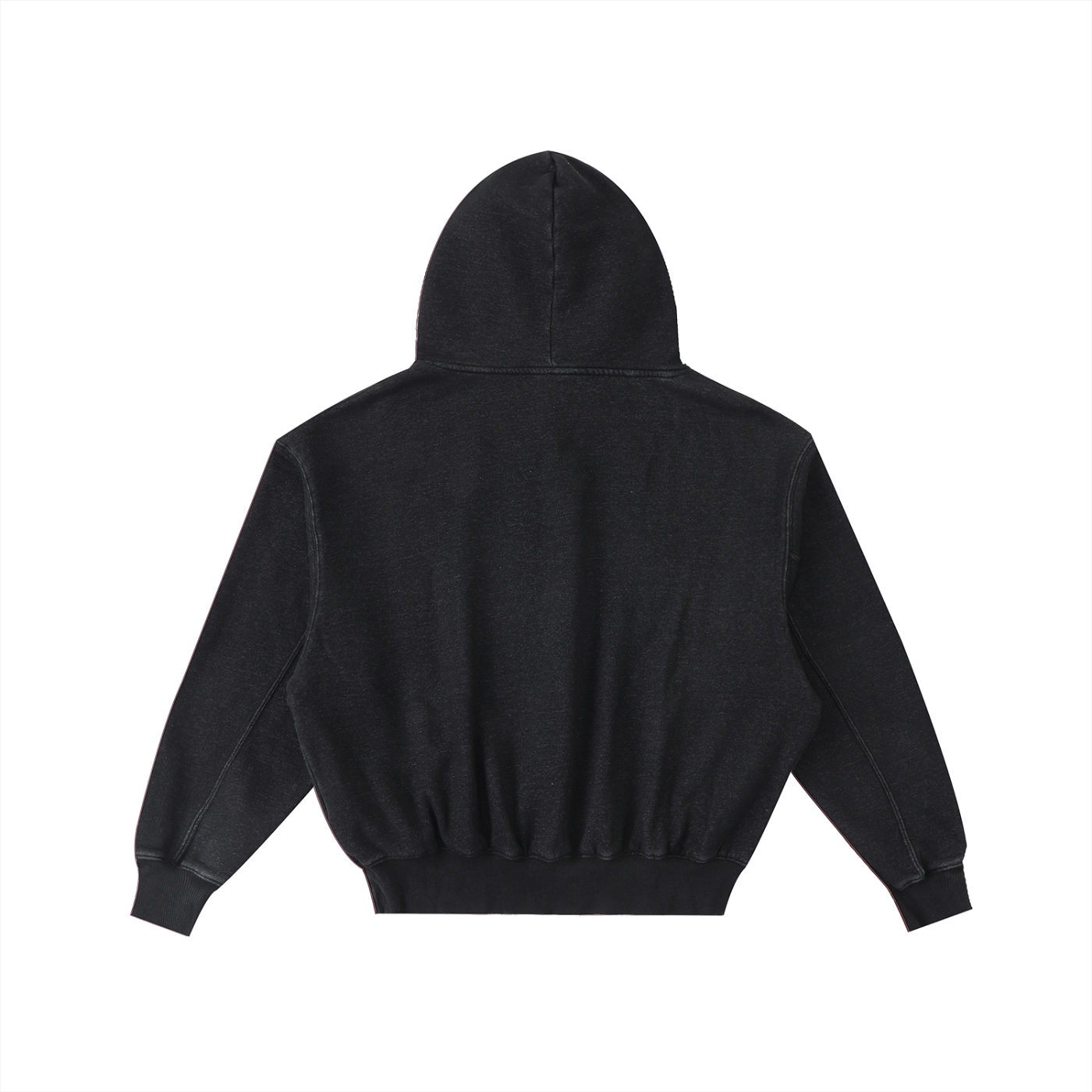 Embroidered Frayed Enzyme Washed Fleece Hoodie