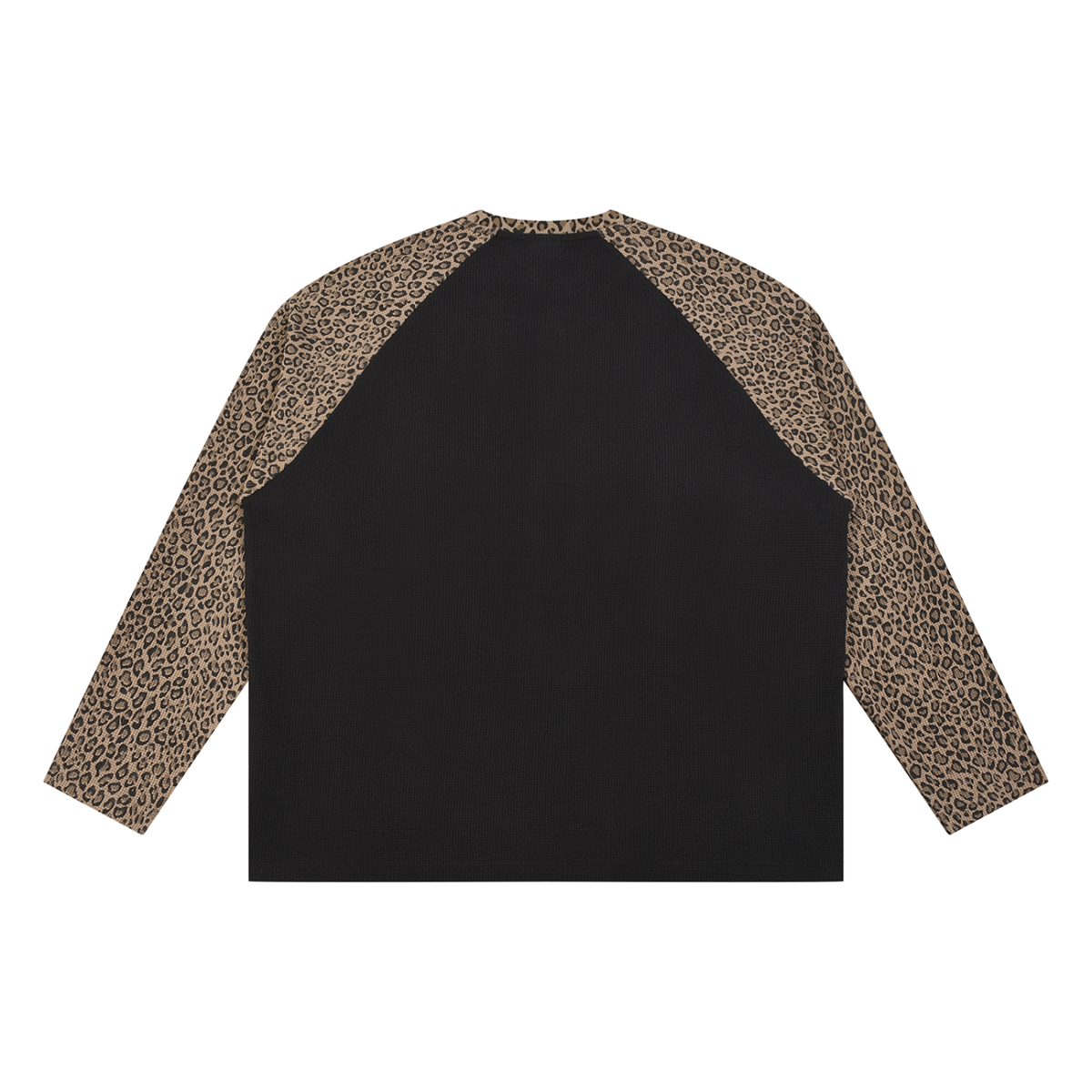 Unisex Leopard Panel Raglan Sleeve T-Shirt