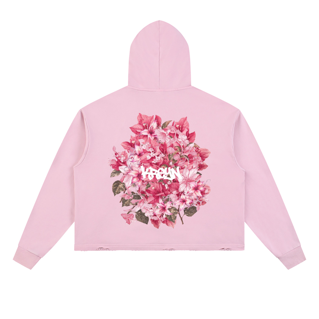 Vintage Washed Frayed-Hem Hoodie