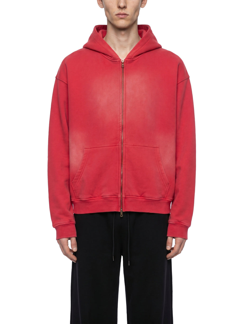 Sunfade Two-way Zipper Boxy Fleece Hoodie