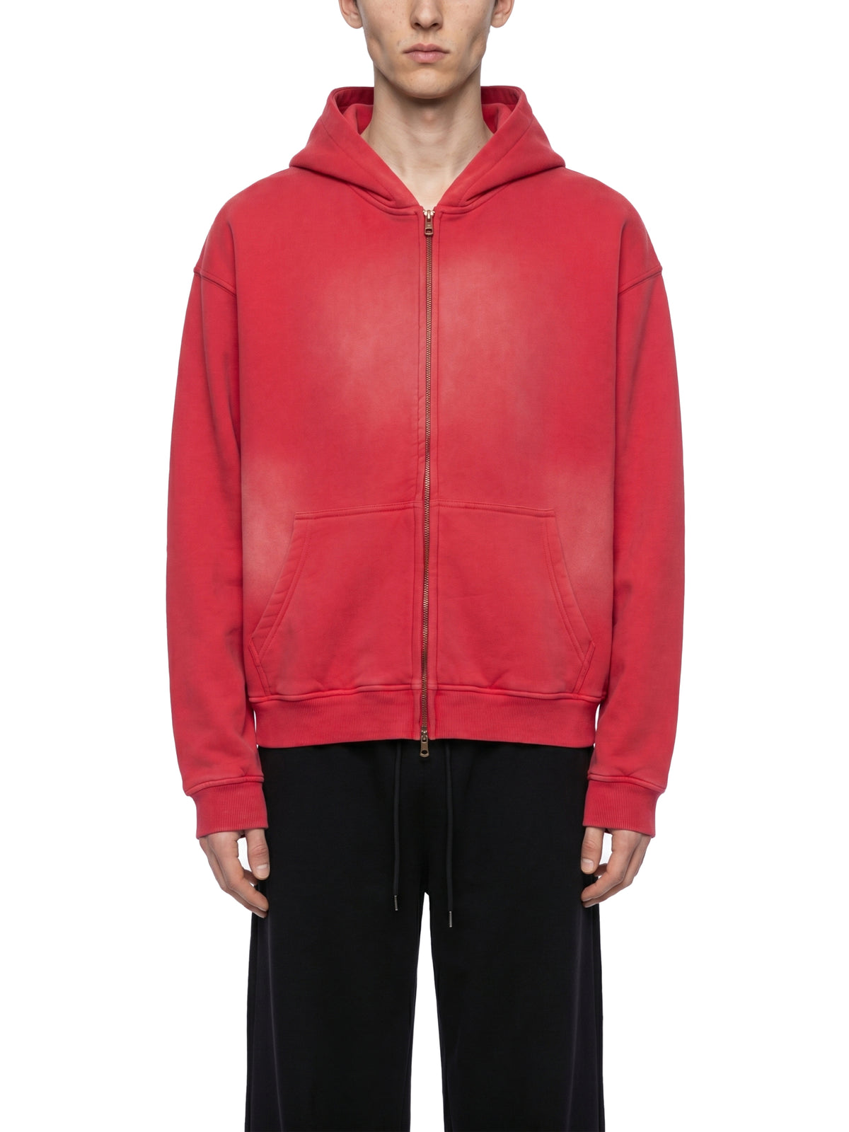 Sunfade Two-way Zipper Boxy Fleece Hoodie
